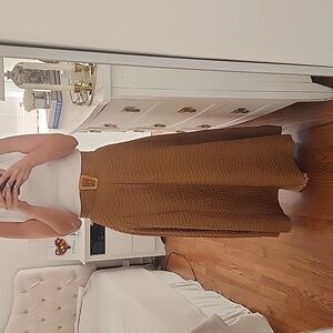 CaramelRipple Embossed A-Line Maxi Skirt